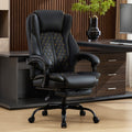 NYOAK Massage Office Chair with Foot Rest, Ergonomic Reclining Desk Chair with Dual Lumbar Kneading Massage, 500lbs Big and Tall Office Chair, Pet-Resistant Leather for Home Office
